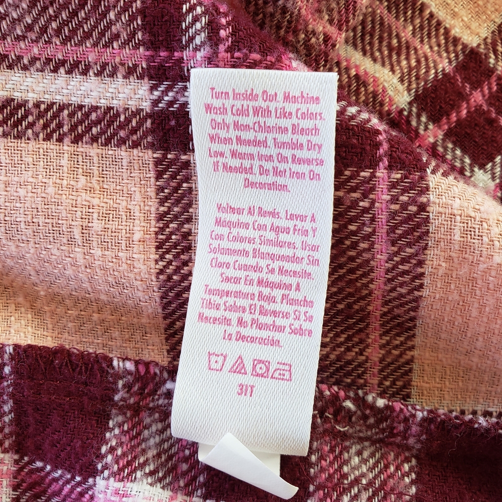 Justice Pink Plaid Hooded Button-Up Shirt - Picture 10 of 12